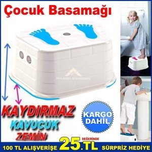 Yükseltici Basamak Çocuk Basamağı Kaymaz Kauçuk Zeminli