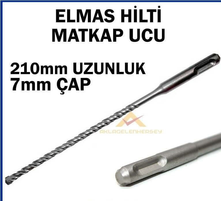Kaliteli hilti delici uzun boy matkap ucu 21cmx7mm SDS PLUS ELMAS UÇ HİLTİ MATKAP UCU 210mm Ø7mm