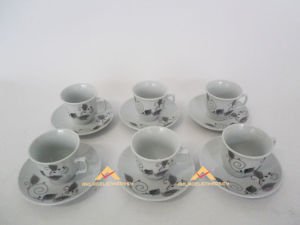 ASA YAPRAK DESENLİ 12 PARÇA KAHVE FİNCANI SETİ