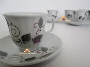 ASA YAPRAK DESENLİ 12 PARÇA KAHVE FİNCANI SETİ