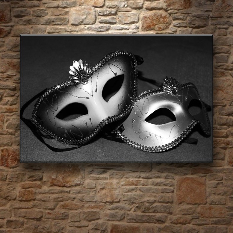 KADIN&ERKEK MASKE 7 değişen ölçü ORİJİNAL KANVAS TABLO
