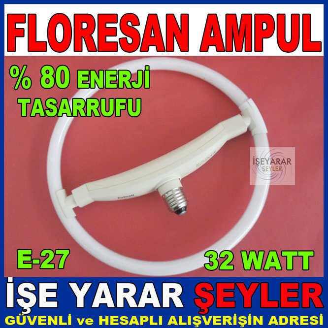 %80 ENERJİ TASARRUFLU FLORESAN AMPUL E-27