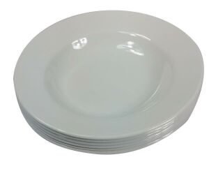 Beyaz Melamin 6lı 21cm Çukur Yemek Tabağı Sağlıklı Hijyenik