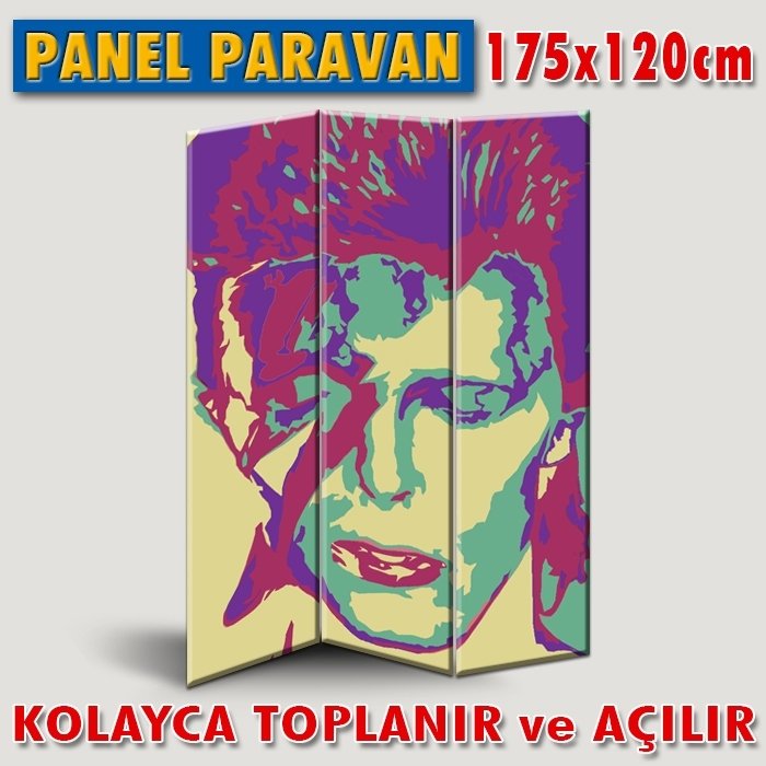 GÖRSELLİ KATLANIR PANEL BÖLME SİSTEMİ - POP-ART DAVİD BOWIE
