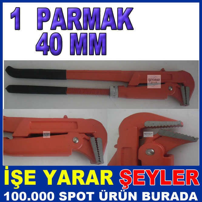 Tesisatçı tipi MAŞALI BORU ANAHTARI chrome vanadium 40mm -2