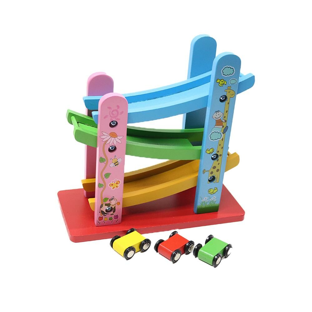 Araba Yolu Kayan Araçlar Ahşap Oyuncak
