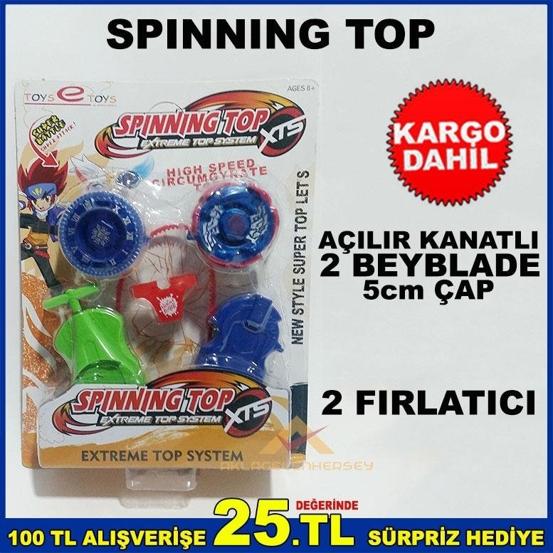 SPINNING TOP 2 FIRLATICILI AÇILABİLİR KANATLI 2 ADET BEYBLADE SET