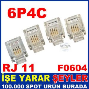 TELEFON JACK JAK RJ 11 TEL KABLO UCU 10 ADET