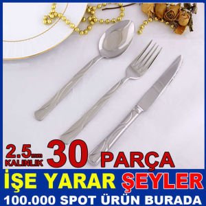 30 PARÇA PASLANMAZ ÇELİK ÇATAL KAŞIK SETİ