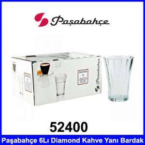 Paşabahçe 52400 6Lı Diamond Kahve Yanı Bardak Takımı Kalteli Cam