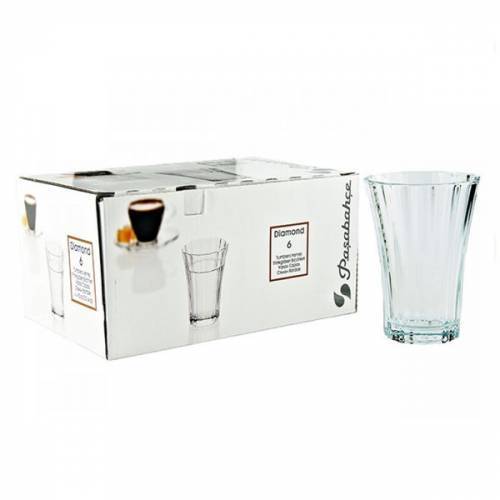 Paşabahçe 52400 6Lı Diamond Kahve Yanı Bardak Takımı Kalteli Cam