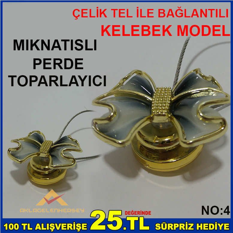 ÇİÇEK MODEL MIKNATISLI PERDE TOPARLAYICI