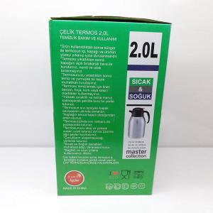 Master Paslanmaz Çelik Sürahi Termos 2 litre Soğuk Sıcak