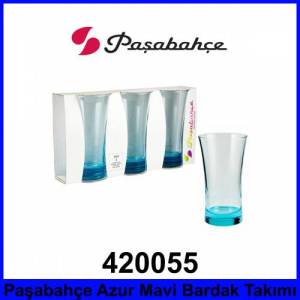 Paşabahçe 420055 Azur Mavi Bardak Kalteli Cam Ürün Ve Şık Tasarım