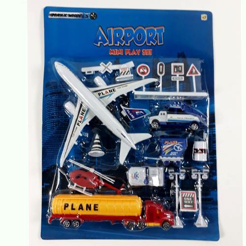 17 Parça Uçak Tır Helikopter Araç Ve Tabela vb Set 38x30 cm