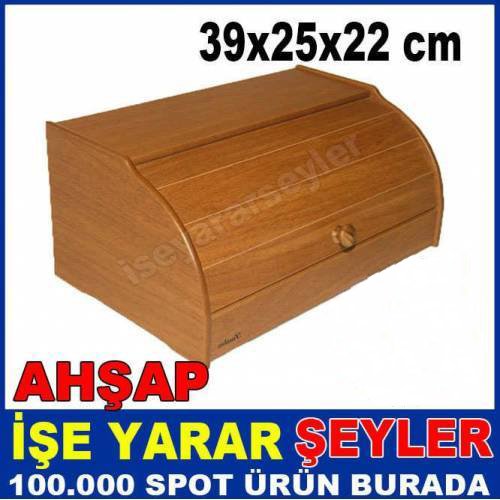 Akordeon Sürgü Kapaklı Büyük Boy Ahşap Ekmek Saklama Kutusu Lüx Ahşap Ekmek Dolabi Set Üstü Ekmeklik
