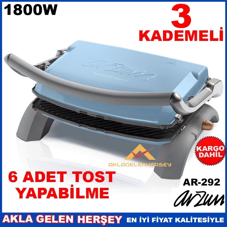 ARZUM AR-292 LUX GRANİTE IZGARA VE TOST MAKİNESİ