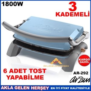 ARZUM AR-292 LUX GRANİTE IZGARA VE TOST MAKİNESİ