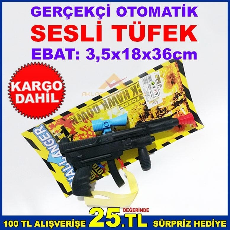 GERÇEKÇİ OTOMATİK SESLİ DÜRBÜNLÜ ASKILI TÜFEK