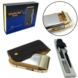 Deri Kılıflı Sıfır Sakal Şarjlı Tıraş Makinesi Dearling RD-6009 Seyahat Tipi Cepte Taşınabilir