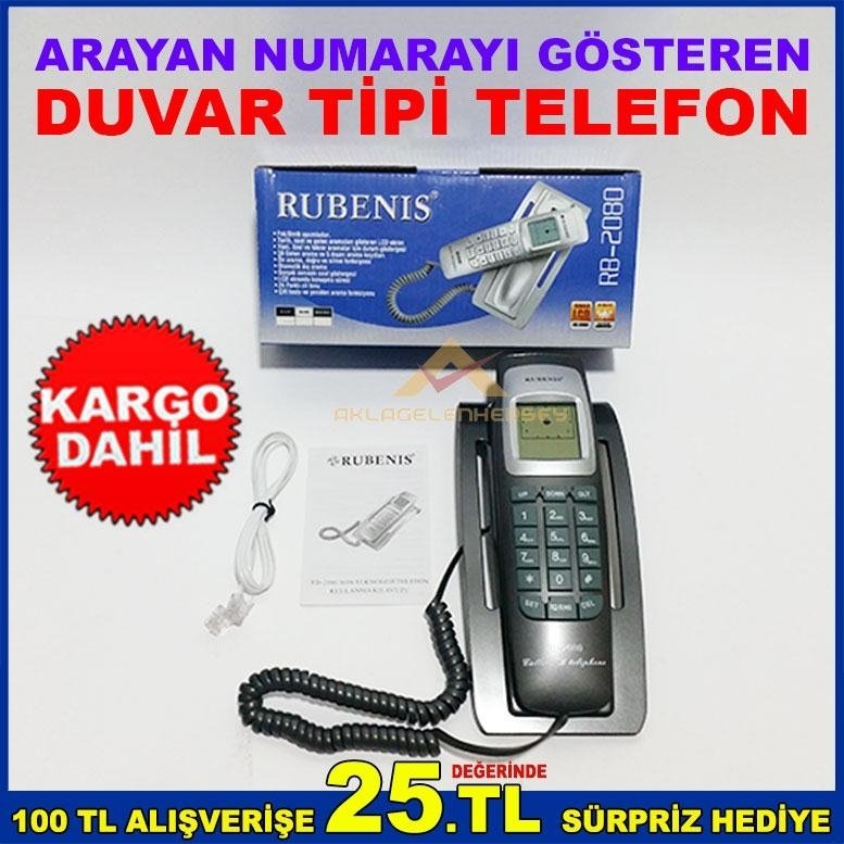 ARAYAN NUMARAYI GÖSTEREN DUVAR TİPİ TELEFON