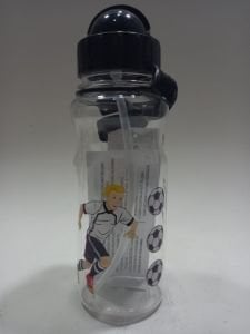 Siyah Beyaz Renkli Futbolcu Suluğu 500 ml Kırılmaz Su Matarası