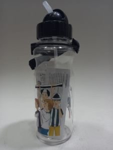 Siyah Beyaz Renkli Futbolcu Suluğu 500 ml Kırılmaz Su Matarası