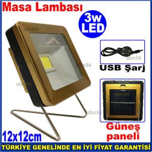 Solar Panel, USB Şarjlı 3w Gücünde C.O.B Led Güneş Panelli Panther PT-5959 Şarjlı Masa Lambası-3