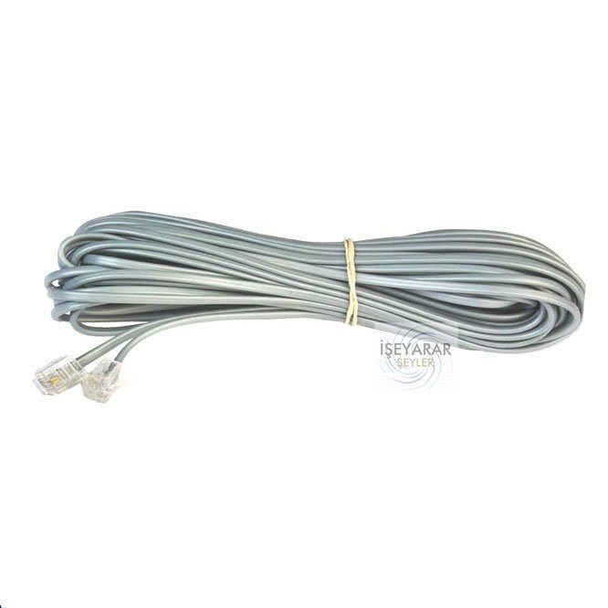 10 Metre Telefon Kablosu 2 Ucu Jacklı Dış Bina Girişi Telefon Kutusundan Modeme Giriş Kablosu
