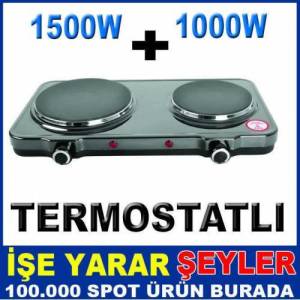 Asel 2500w Siyah Termostatlı Elektrikli Ocak