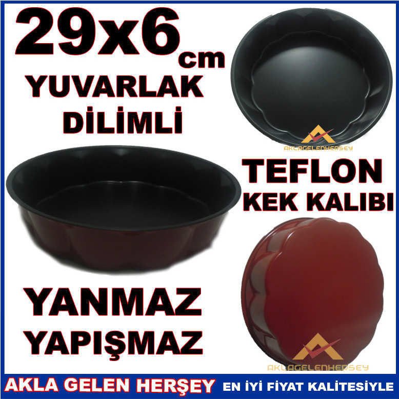 29x6 cm YUVARLAK DİLİMLİ TEFLON KEK KALIBI