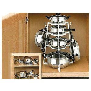 Dolap İçi Tencere Tava Düzenleyici Portatif ve Ergonomik Tasarım Tencere Tava Rafı - Yer Kazandırıcı