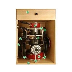 Dolap İçi Tencere Tava Düzenleyici Portatif ve Ergonomik Tasarım Tencere Tava Rafı - Yer Kazandırıcı