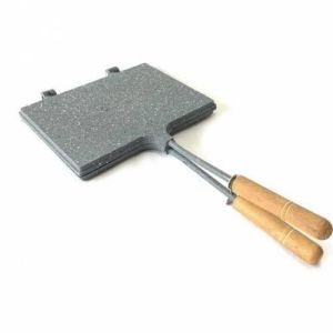 Ocak Üstü Pratik Tost Makinası içi ve dışı Granit El Tost Makinesi Yanmaz Yapışmaz Sağlıklı Tost,Grill Izgara