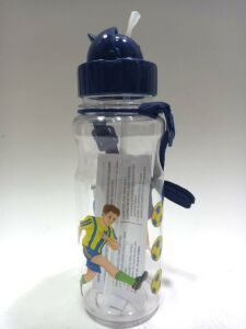 Sarı Lacivert Renkli Futbolculu Suluk 0,50 ml Kırılmaz Su Matarası