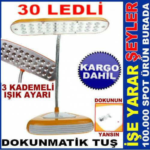 30 LED ŞARJLI MASA LAMBASI DOKUNMATİK AÇMA KAPAMA TUŞLU HAREKETLİ FLEX BAŞLIK MASA LAMBASI IŞILDAK-3