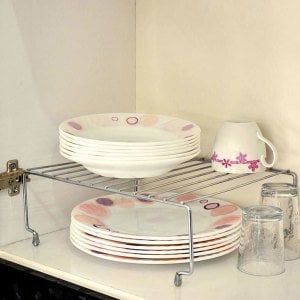 Paslanmaz Krom Kaplama Dolap İçi Yer Kazandıran Raf Ergonomik Tasarım ve Portatif