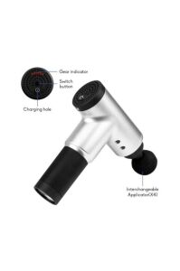 Starmax Şarjlı 4 Farklı Başlıklı 6 Hız Dereceli Silah Masaj Aleti Tüm Vücut İçin Kullanılabilir