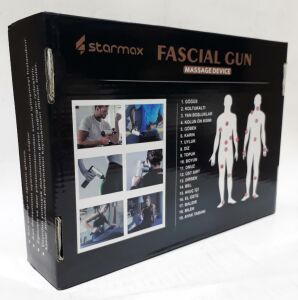 Starmax Şarjlı 4 Farklı Başlıklı 6 Hız Dereceli Silah Masaj Aleti Tüm Vücut İçin Kullanılabilir