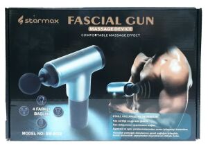 Starmax Şarjlı 4 Farklı Başlıklı 6 Hız Dereceli Silah Masaj Aleti Tüm Vücut İçin Kullanılabilir