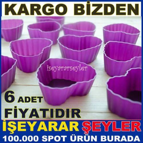 Kalp Şeklinde Silikon Kek Kalıbı 7x4cm