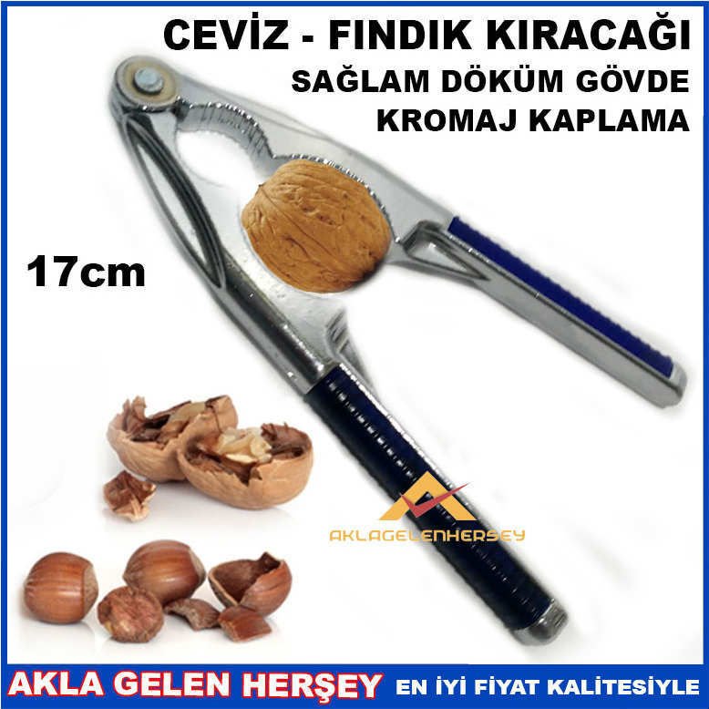 Full Çelik Gövde Ergonomik Kauçuk Takviyeli Sap 17cm 2 Farklı Ölçülü Pratik Ceviz Ve Fındık Kıracağı