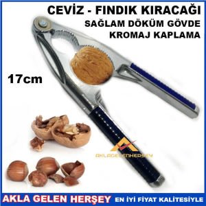 Full Çelik Gövde Ergonomik Kauçuk Takviyeli Sap 17cm 2 Farklı Ölçülü Pratik Ceviz Ve Fındık Kıracağı