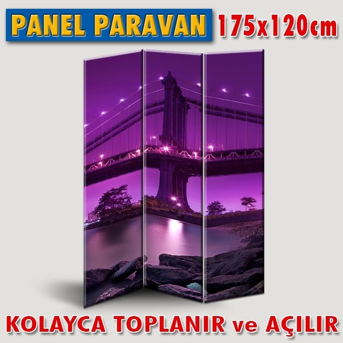 GÖRSELLİ KATLANIR PANEL BÖLME SİSTEMİ - ŞEHİRDE PEMBE FANTAZİ
