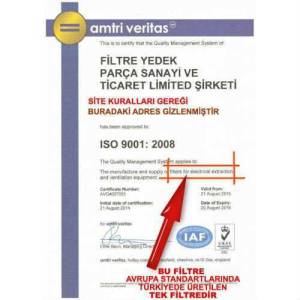 Alüminyum Davlumbaz Filtresi 262x253.5mm Ankastre Filtresi 26.2x25.3cm Alüminyum Kartuş Filtre