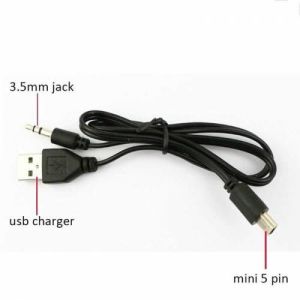 Bluetooth Speaker,mp3 İçin 5pin Mini USB ile 3.5mm AUX jak /Erkek USB 2 in 1 Şarj ve Ses Kablosu
