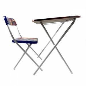 Çocuklar İçin Eğlenceli Süper Kahraman Figürlü - Katlanabilir Ve Yazı Tahtalı Çalışma Masası 65x70