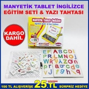 MANYETİK TABLET İNGİLİZCE EĞİTİM SETİ YAZI TAHTASI