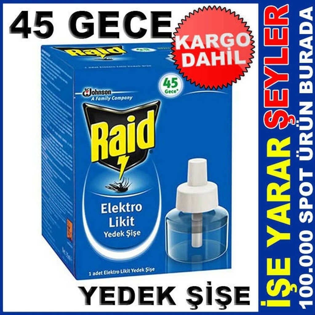 Raid Sineksavar 45 Gece Etkili Elektro Likit Oldukça Etkili Sivrisinek Kovucu Set-2