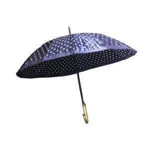 16 Telli Puantiyeli Lacivert Dayanıklı Bay Bayan Baston Şemsiye